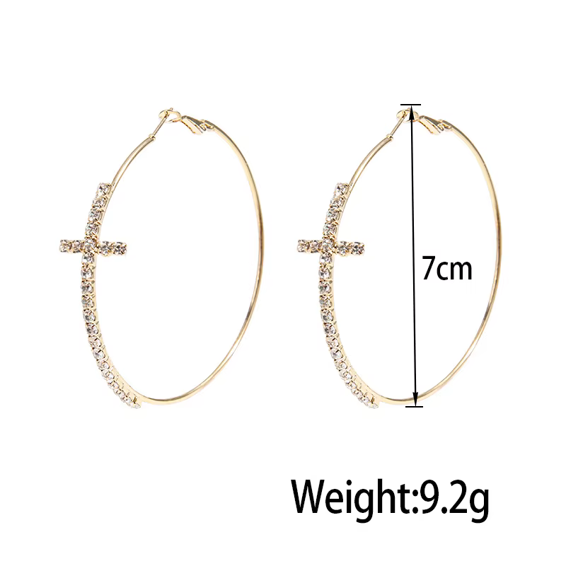 Boucles d'oreilles en forme de grand cercle pour femmes