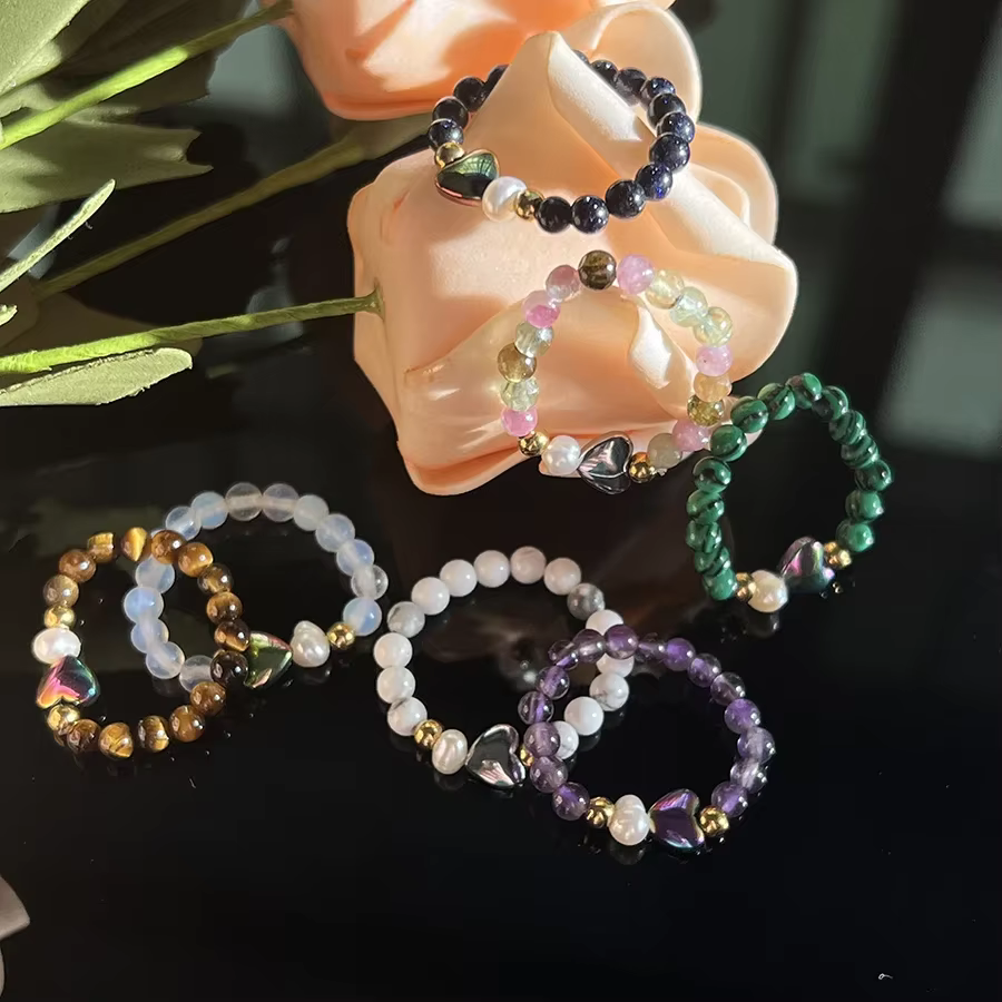 Bague en pierre naturelle bohémien pour mariage