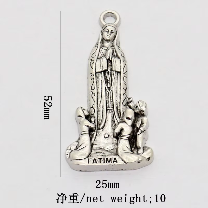 Icône religieuse chrétienne catholique Saint Fatima vierge bijoux collier voiture exquise porte-clés pendentif