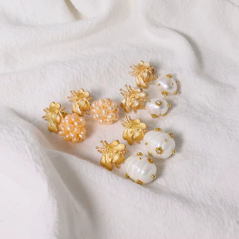 Boucles d'oreilles en perles d'eau douce naturelles