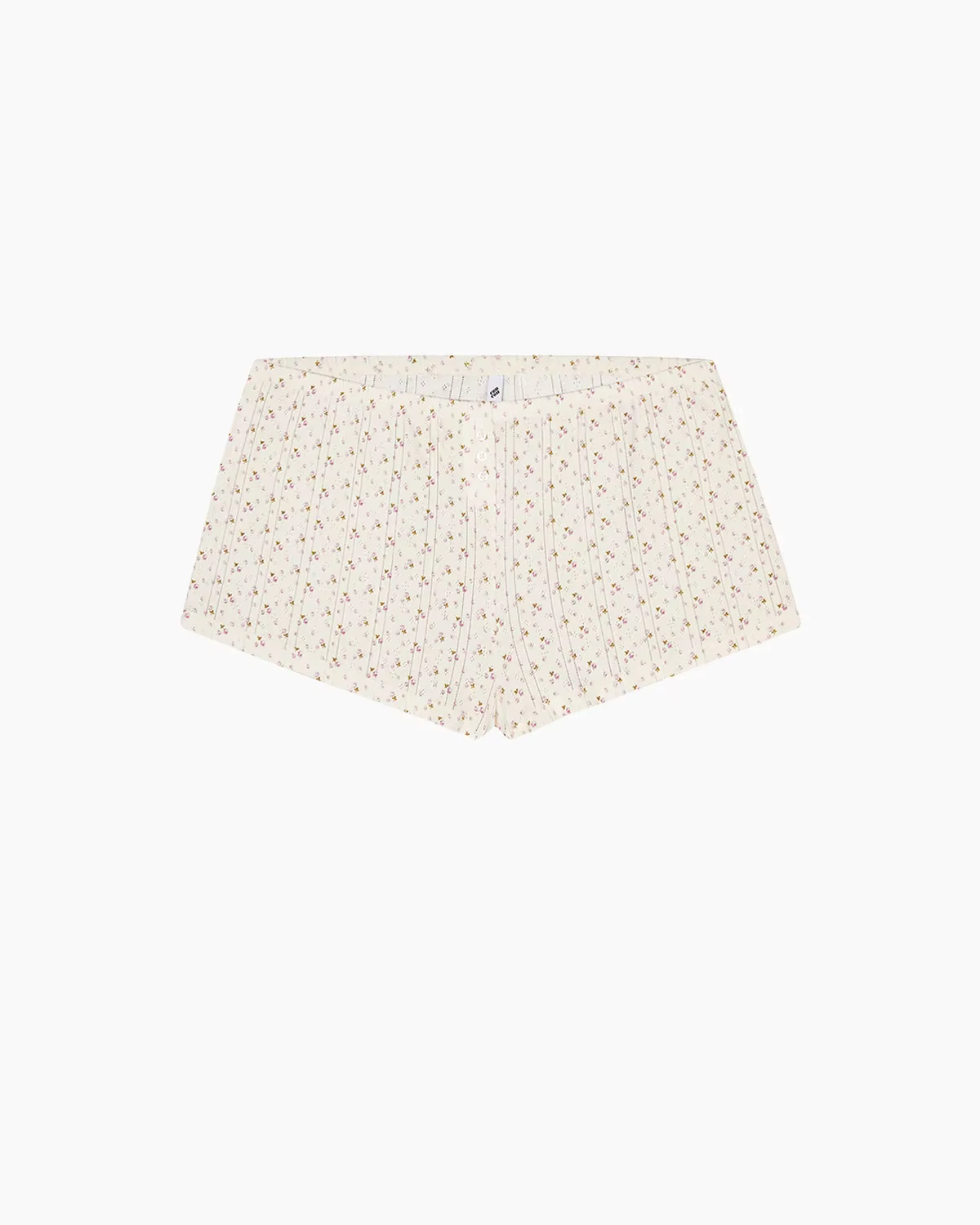 Shorts en dentelle rose à nœud ajouré - Pantalon polyvalent pour la maison