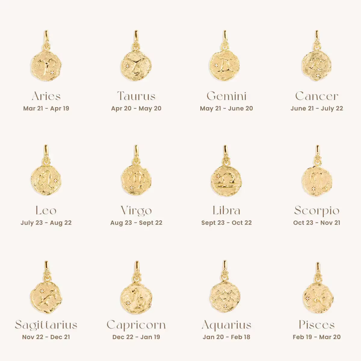 Pendentif symbole 12 Constellations en acier inoxydable