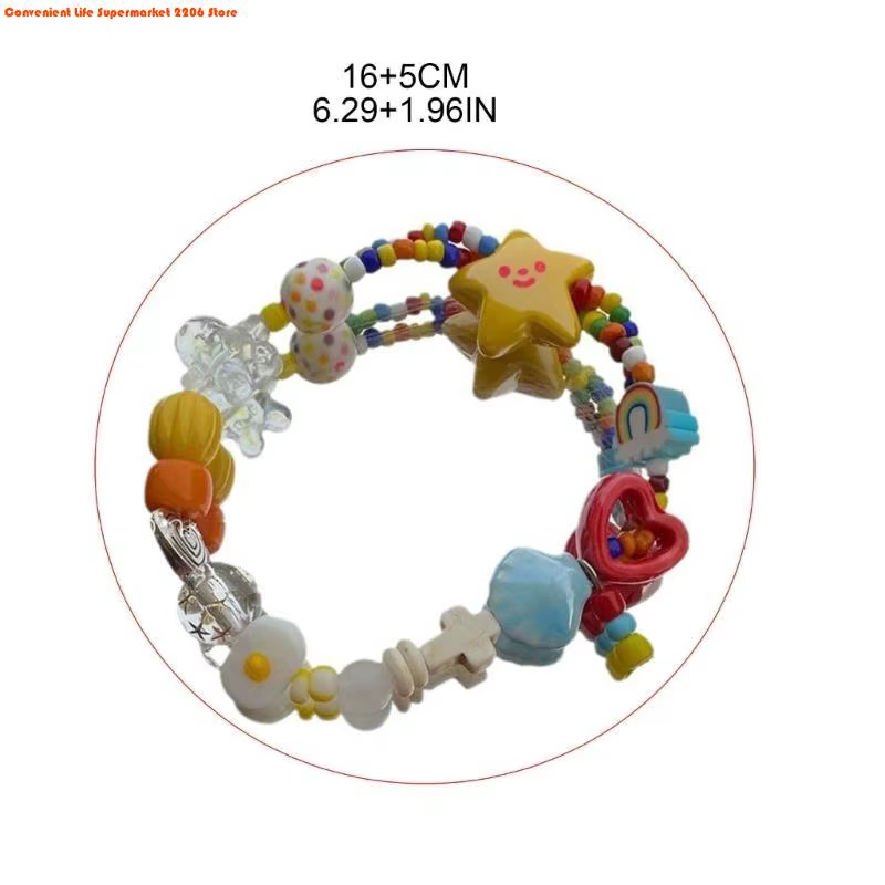 E06E Bracelet perle d'étoile colorée mode