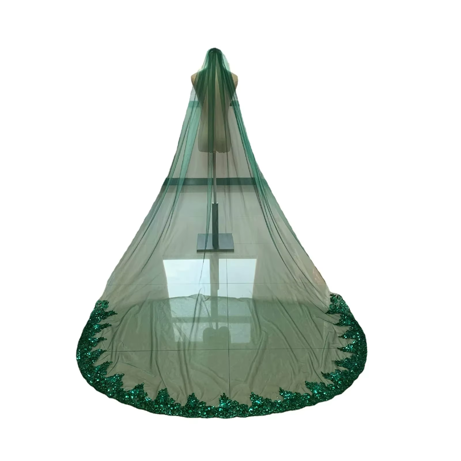 Voile de mariée cathédrale musulmane verte