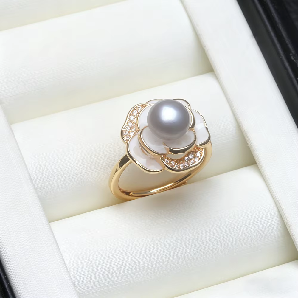 Bagues en perles d'eau douce naturelles pour femmes