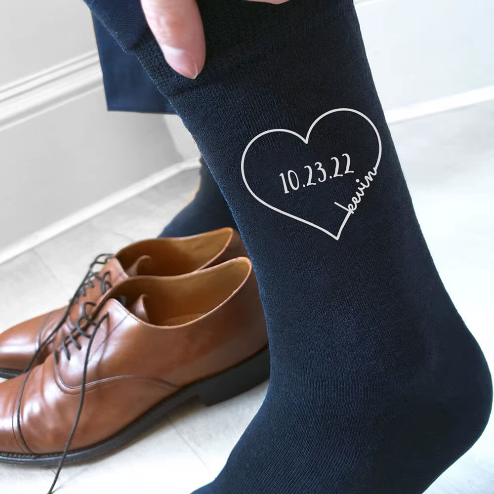 Chaussettes personnalisées pour marié Bestman de mariage