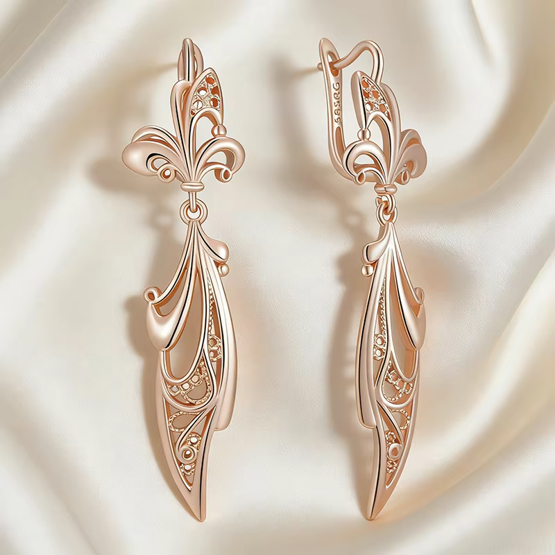 Kinel – boucles d'oreilles longues brillantes uniques pour femmes