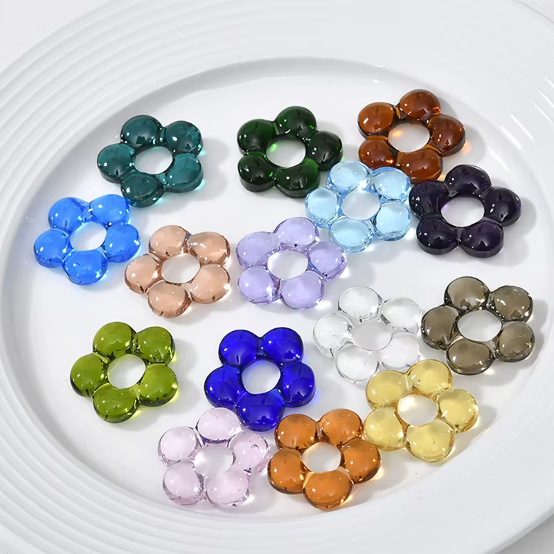 Vitrail Pendentifs À Breloque Creux Cinq Pétale Fleur Pendentif Bijoux BRICOLAGE Accessoires
