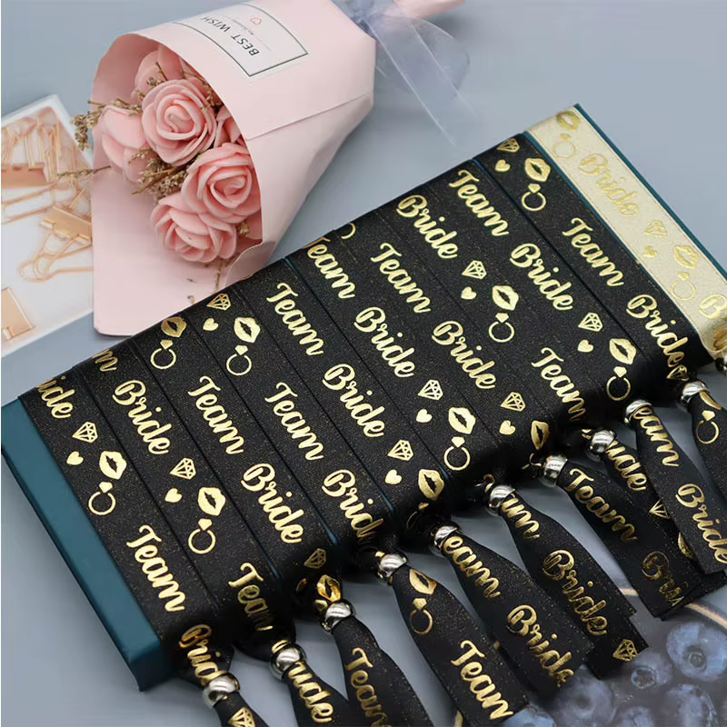 Bracelets de mariée ajustables en feuille d'or