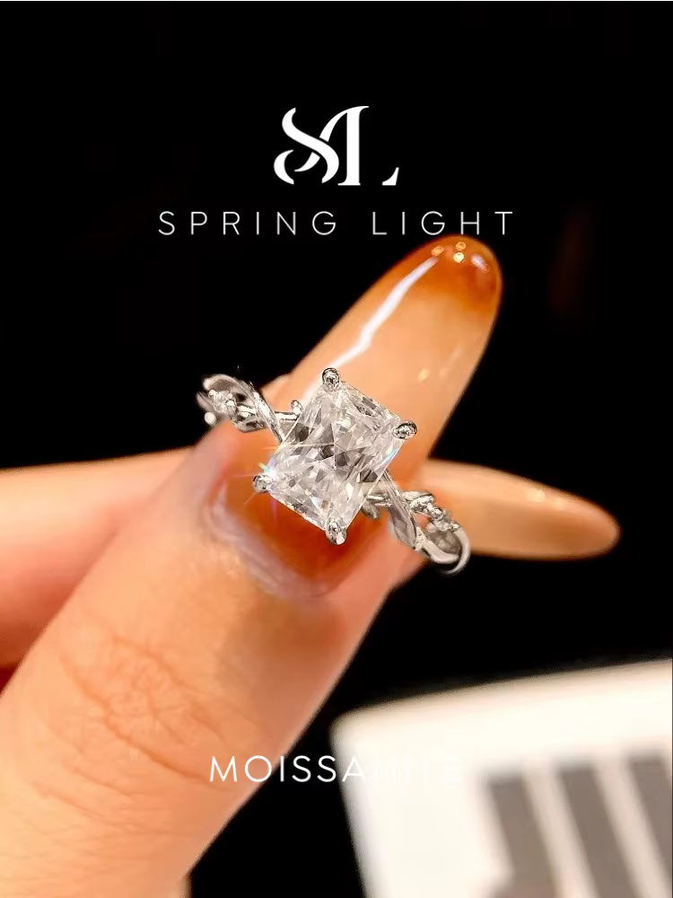 Bague en diamant Moissanite 2CT pour femmes