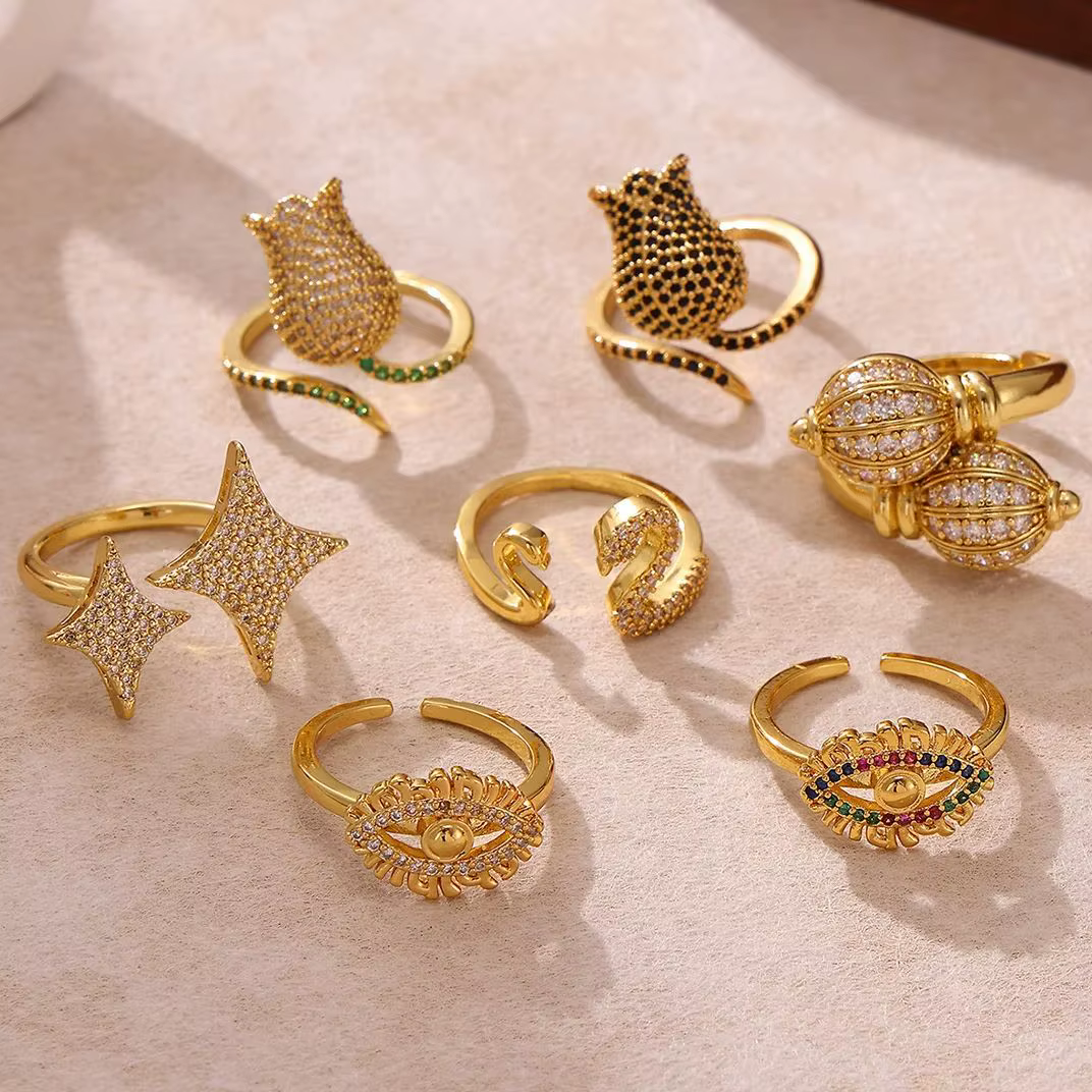 Bagues roses incrustées de Zircon pour femmes