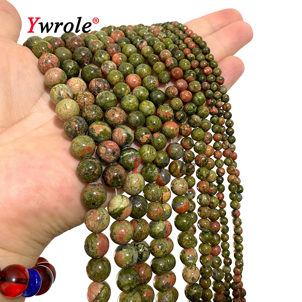 Perles en pierre Unakite naturelle