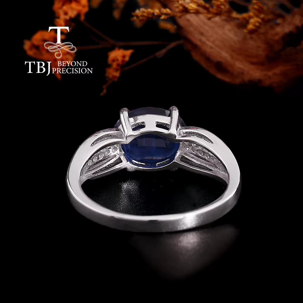 Bague en Kyanite ovale naturel Solitaire Noble