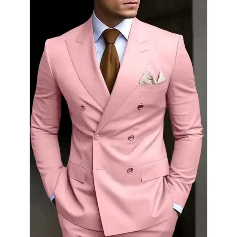 Costumes pour hommes à Double boutonnage vert sauge