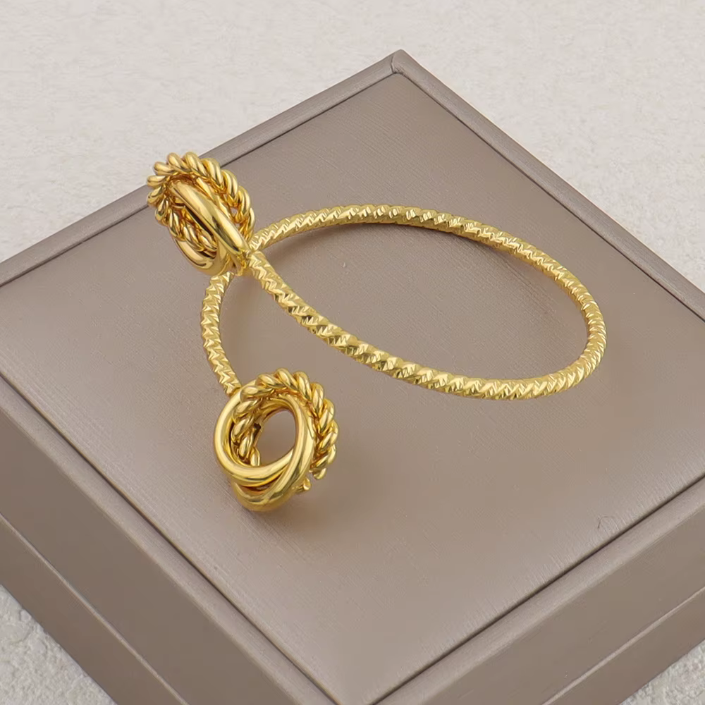 Nouvelle mode en acier inoxydable couleur or cercles imbriqués chiffres romains ensembles de bijoux femmes 4 pièces