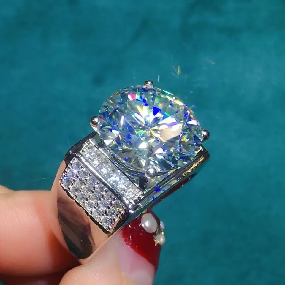Bague en diamant Moissan pour hommes