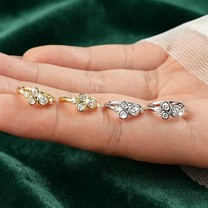 Lnngy – boucles d'oreilles rondes en Moissanite pour femmes