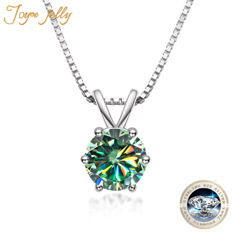 PomerceJelly-Pendentif Moissanite en Argent Sterling 925 pour Femme
