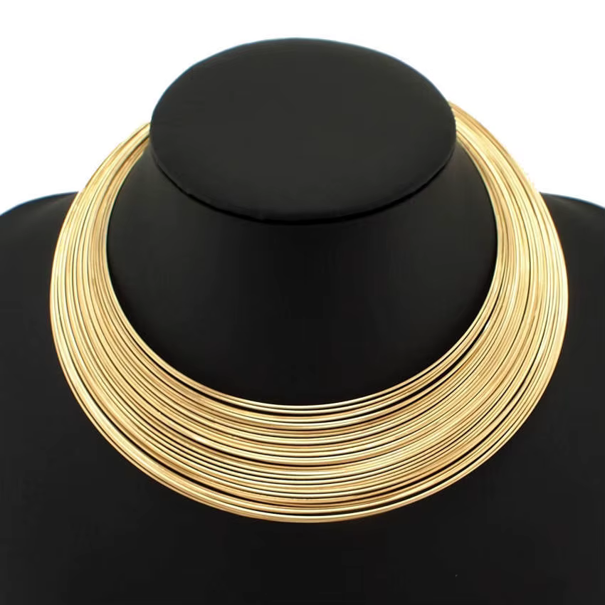 Collier de couple de fil métallique multicouche indien pour femmes