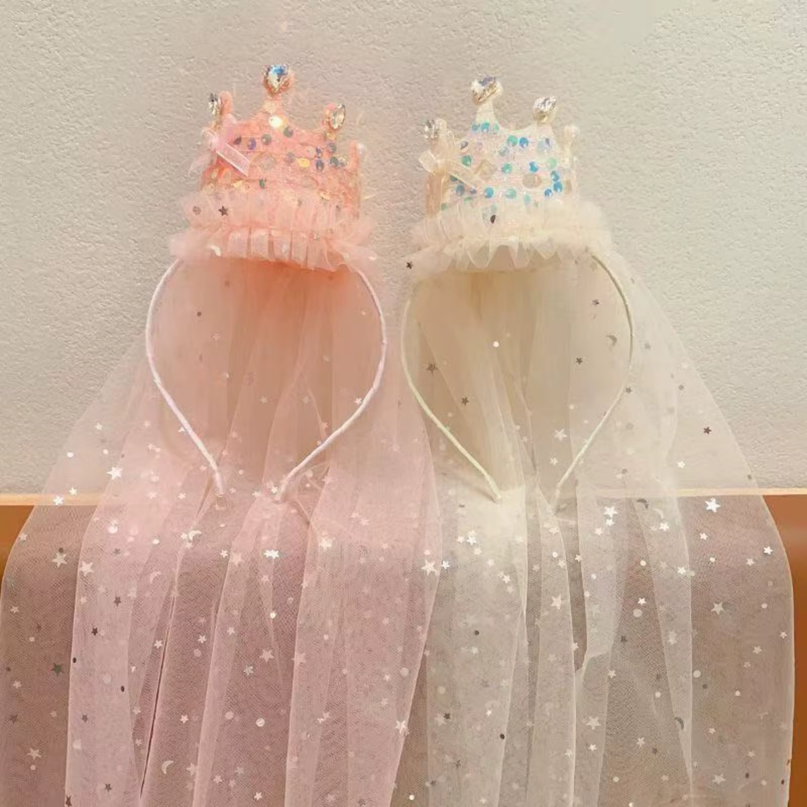 Bandeaux en voile de couronne de princesse
