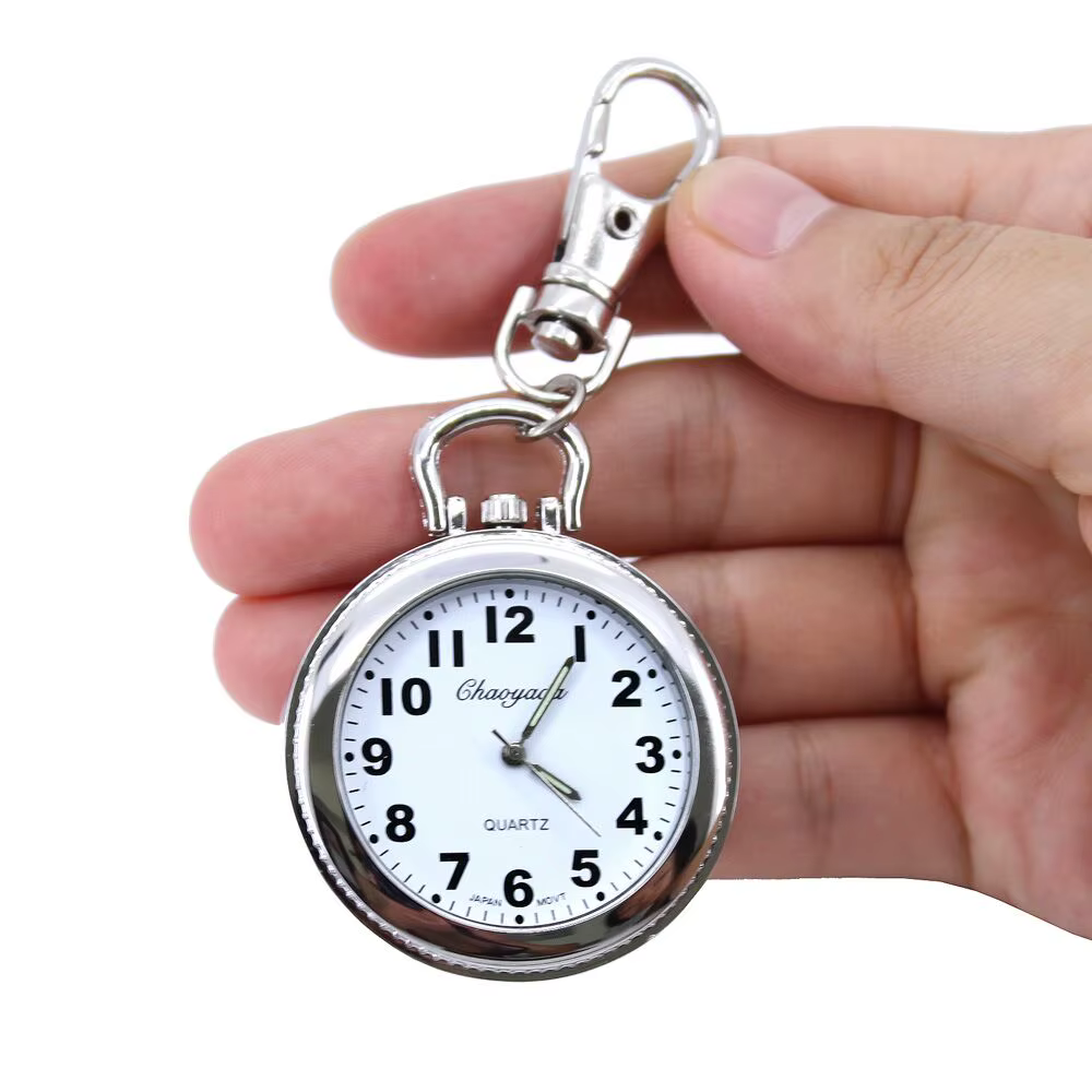 Grand chiffre lumineux Montre de poche à cadran romain avec pendentif collier