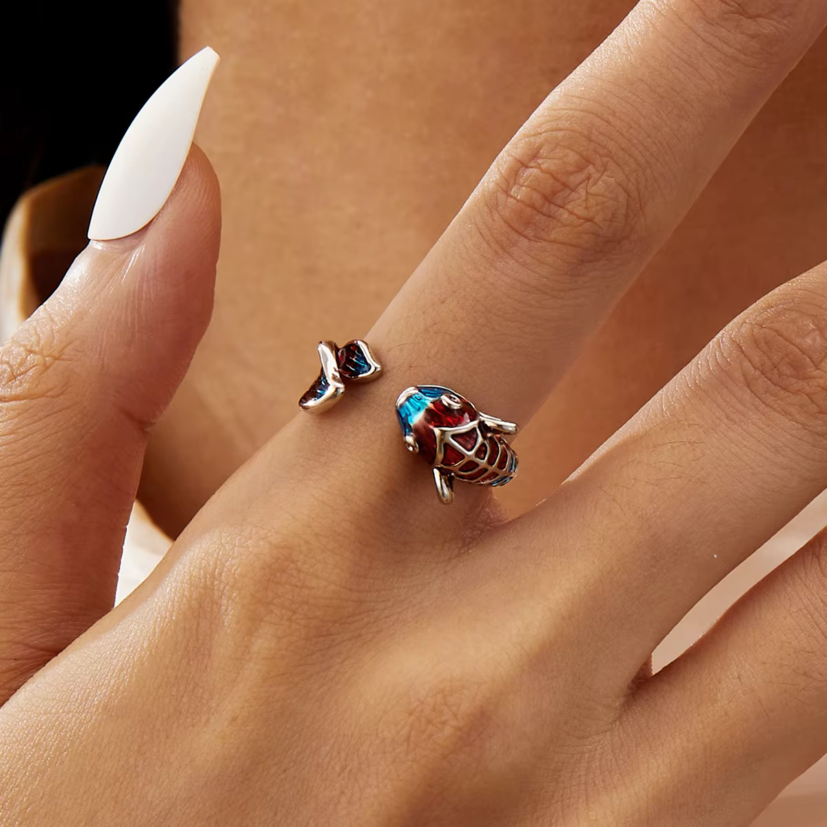 Lucky Koi Fish Annie Flower Ring for Women and Men