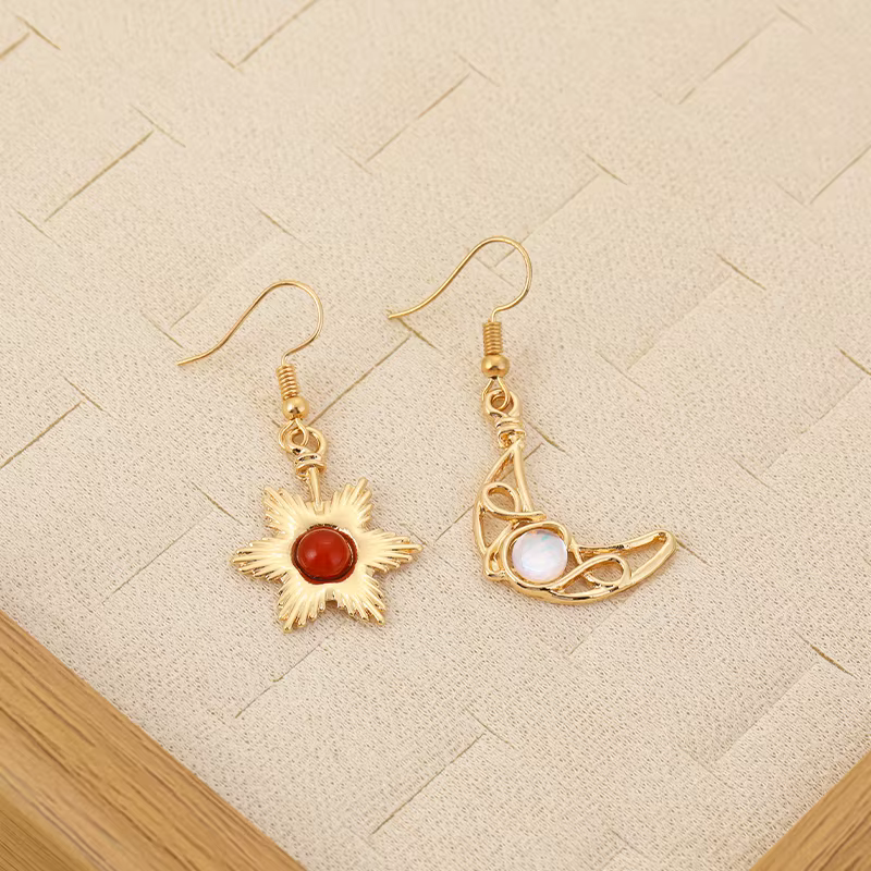 Boucles d'oreilles bohème soleil lune