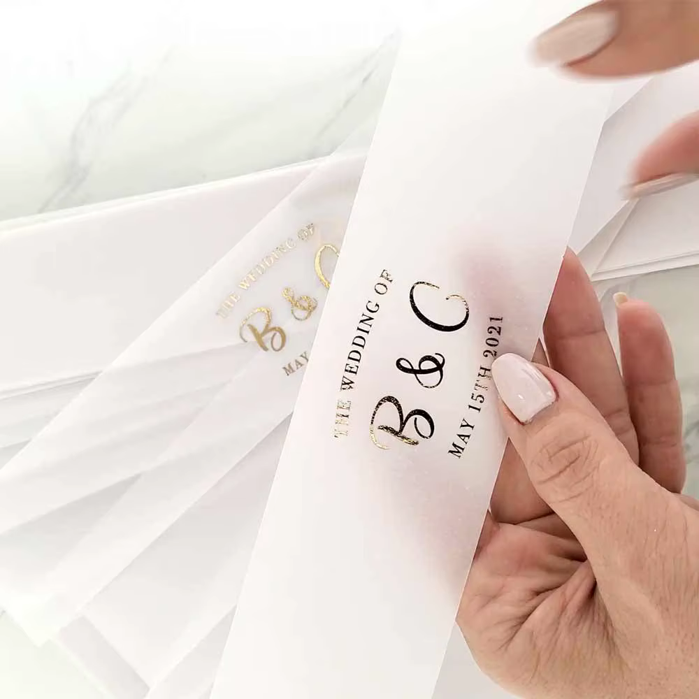 Bandes décoratives personnalisées en vélin pour mariage