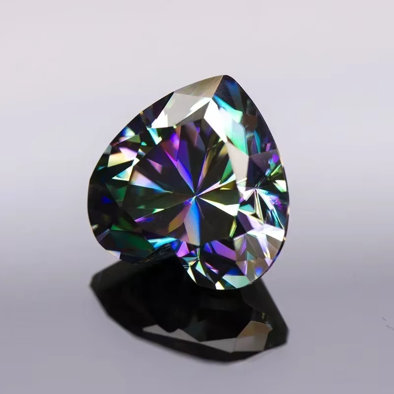 Pierre précieuse Moissanite arc-en-ciel
