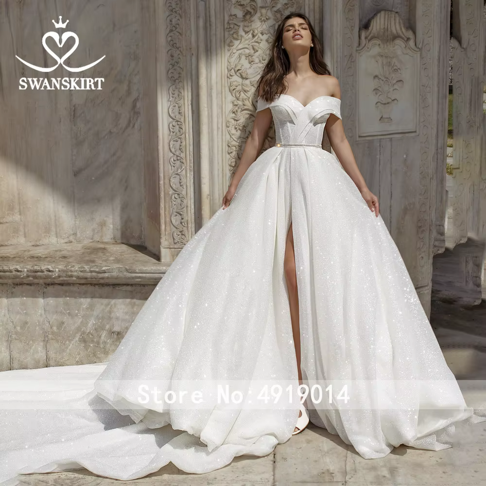 Robe De mariée brillante sans manches