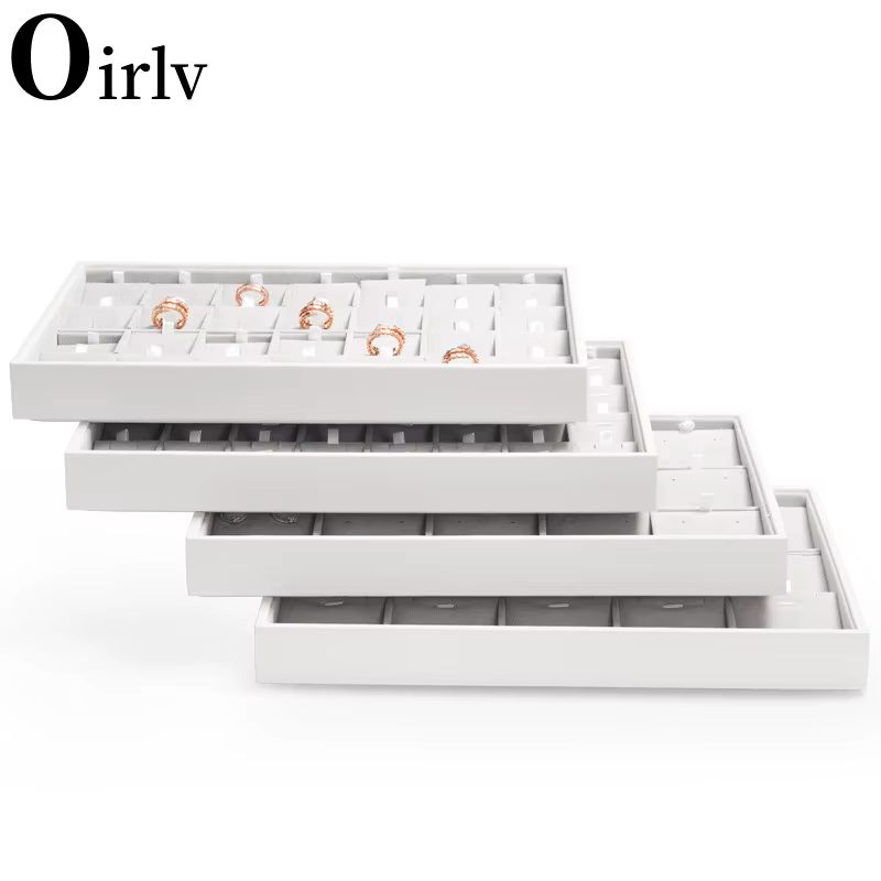 Oirlv-Plateaux empilables en cuir pour bijoux