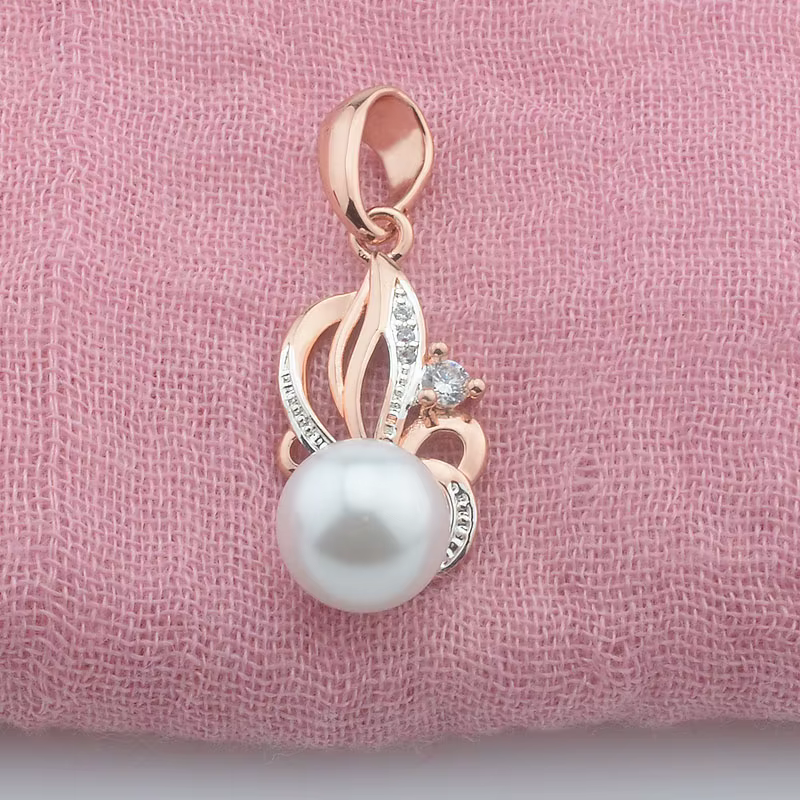 FJ – pendentif rond en Imitation de perles pour femmes