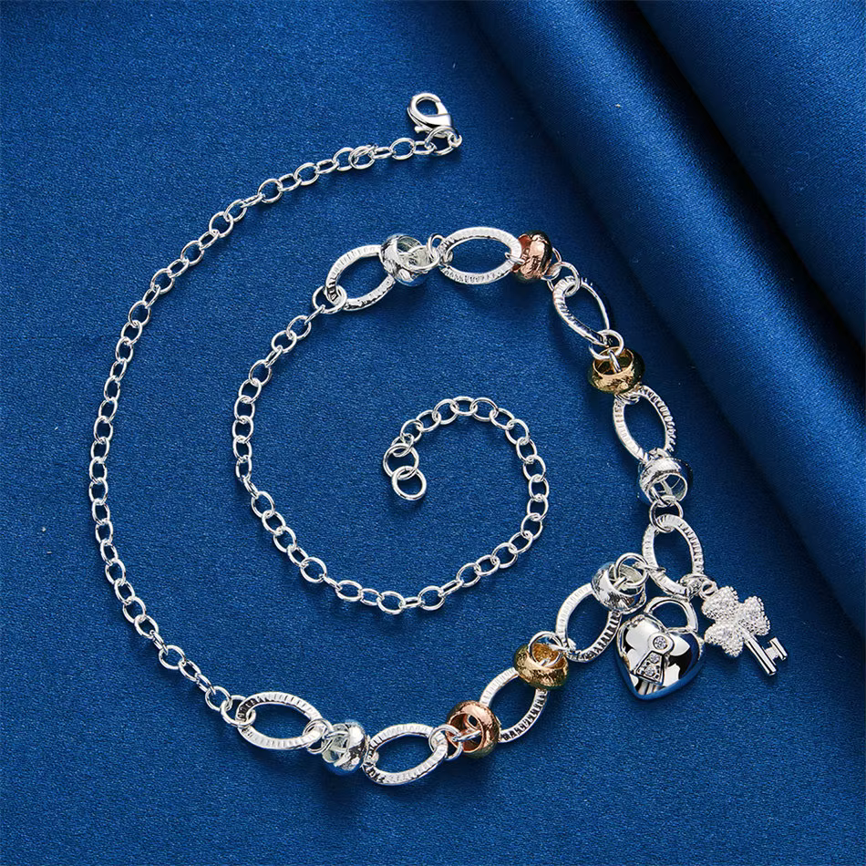 Collier Cadenas d'Amour Exquis en Argent Sterling 925 pour Femme – Accessoire de Mode Élégant pour Fête et Fiançailles
