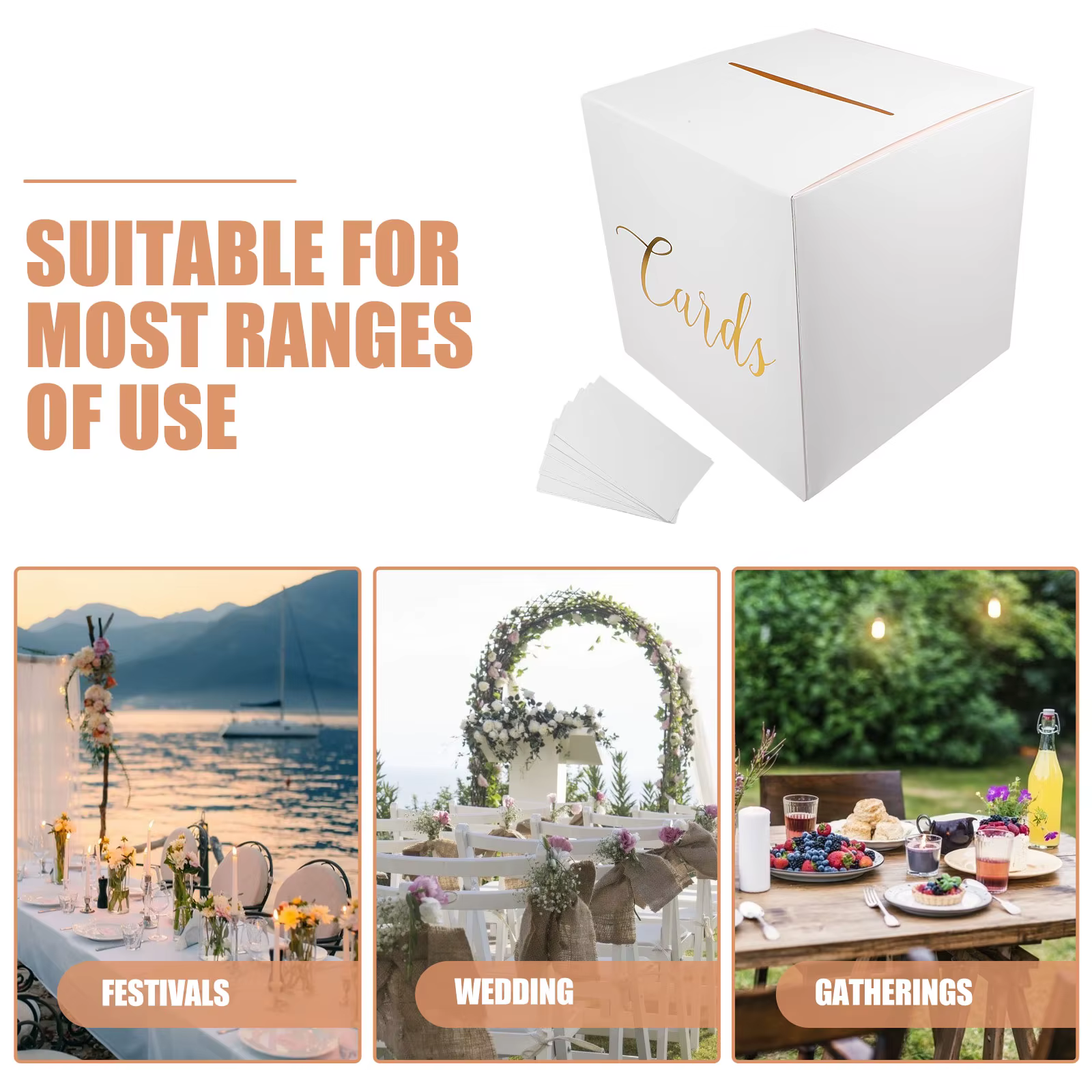 1 ensemble de boîtes à cartes de mariage