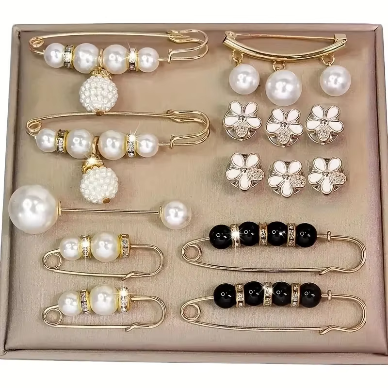 Ensemble de broches élégantes en fausses perles