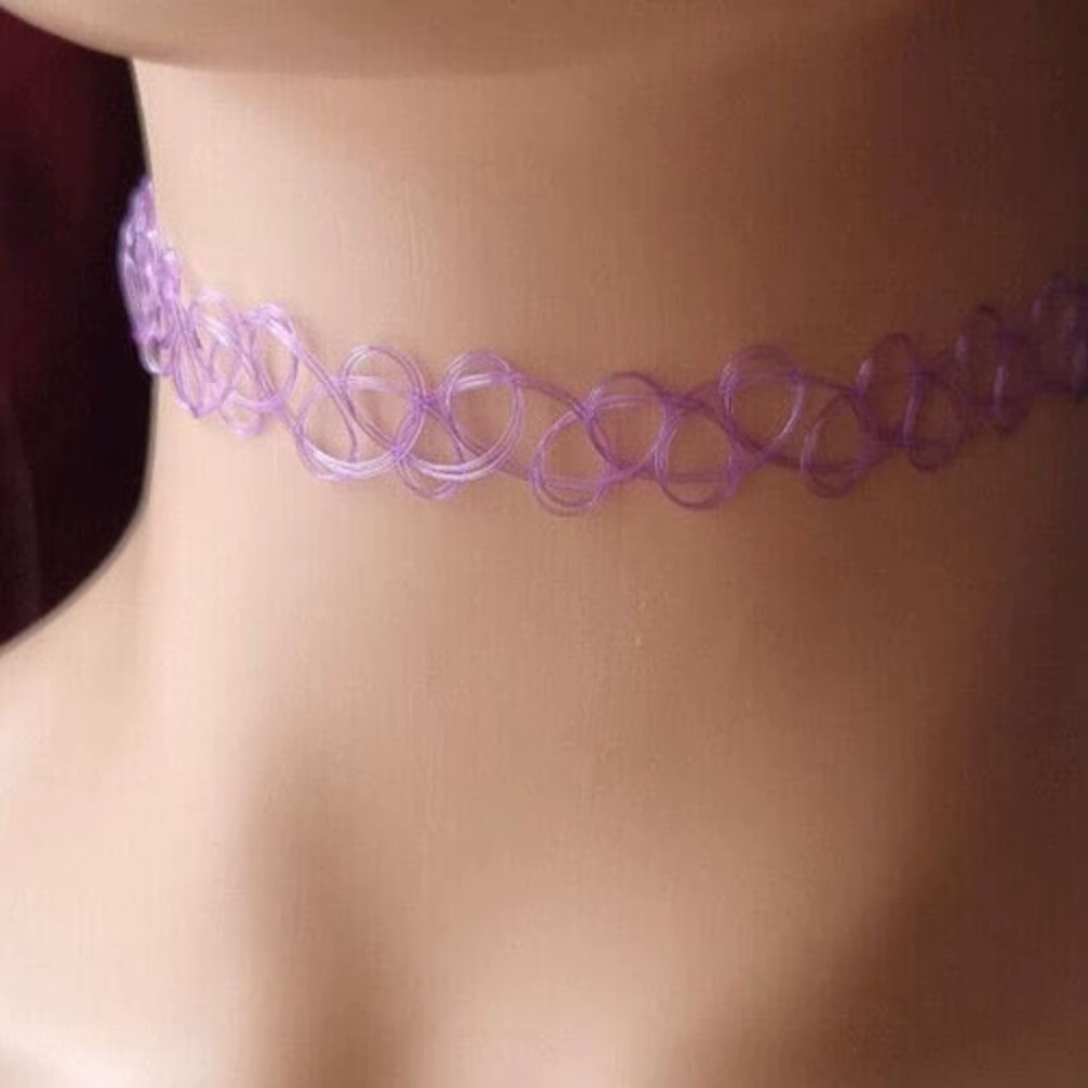Collier ras du cou en fil de poisson tressé