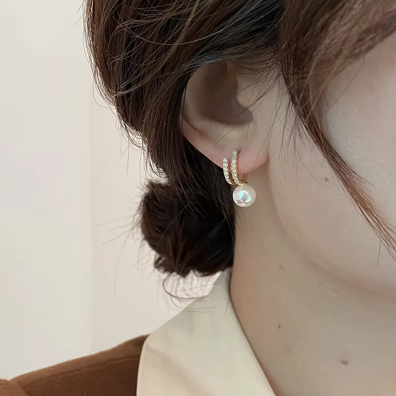 PONYKISS – boucles d'oreilles en perles et Zircon pour femmes