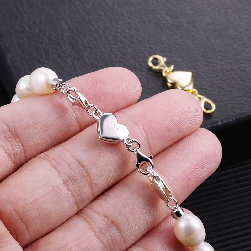 Fermoir de connecteur de bijoux magnétique en forme de cœur