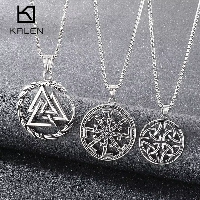 Collier Pendentif Symbole Viking pour Homme en Acier Inoxydable