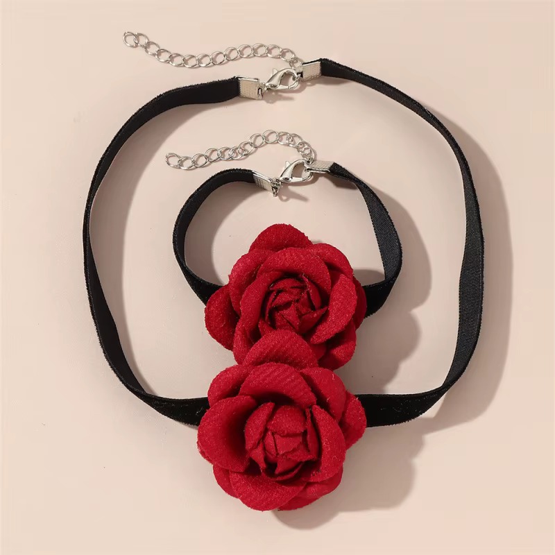 Ensemble de bijoux roses d'inspiration vintage pour filles