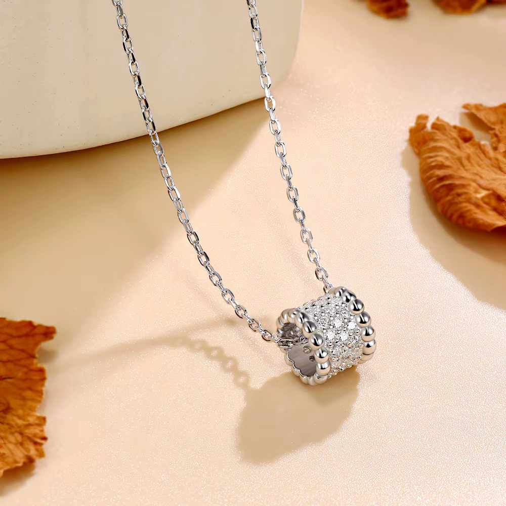 M-JAJA Réel Moissanite Collier pour Femme 925 Sterling Silver JOGemstone D document VVl's Lab Diamant Vintage Pendentif Bijoux