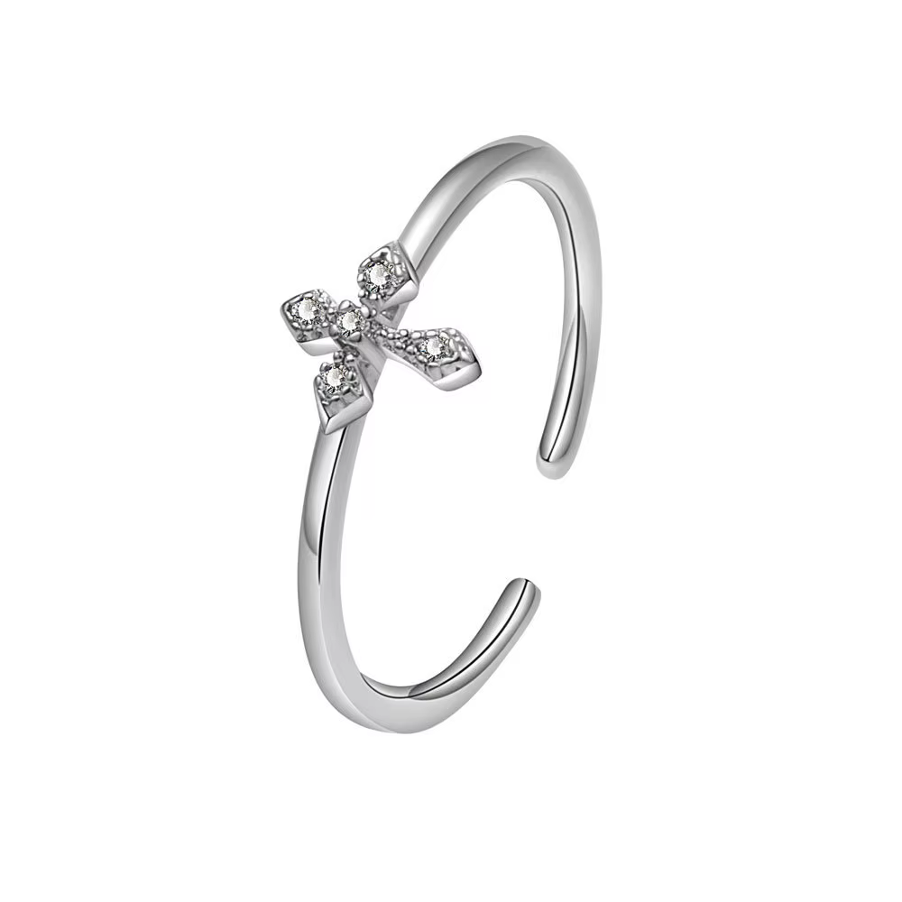 VOQ – bague couleur argent exquise pour femmes