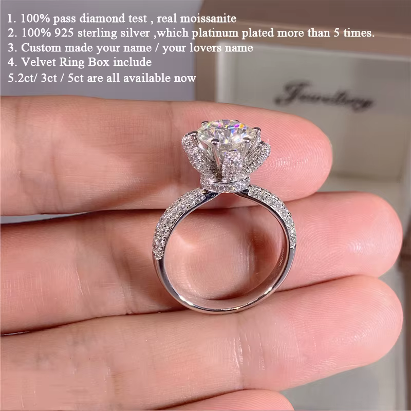 Bague de fiançailles en diamant 5 carats pour femmes