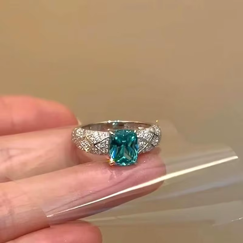 Bague carrée en argent 925 pour femmes