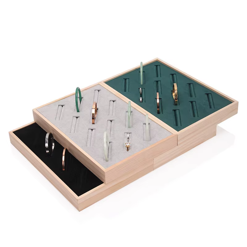 Présentoir de Bijoux à 12 Grilles en Bois