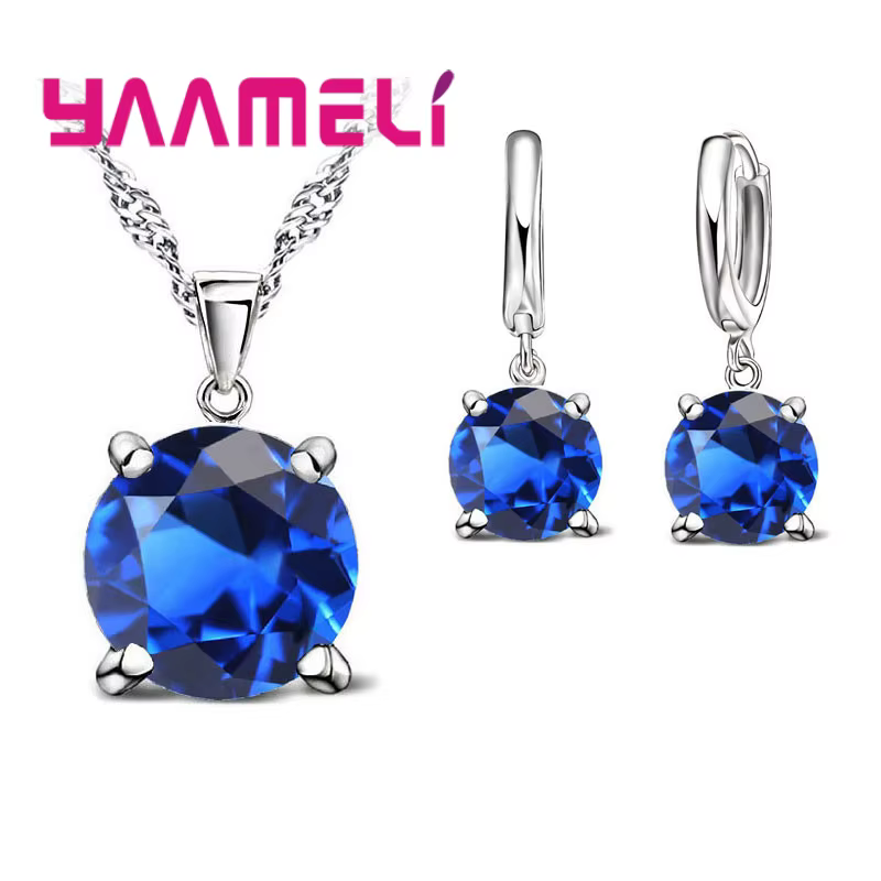 Ensembles de bijoux en argent regardé 925 pour femmes