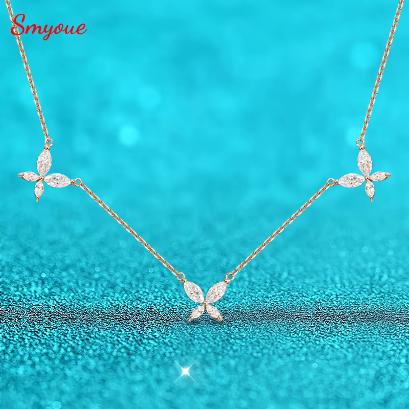 Smyoue – collier pendentif en Moissanite plaqué Marquise