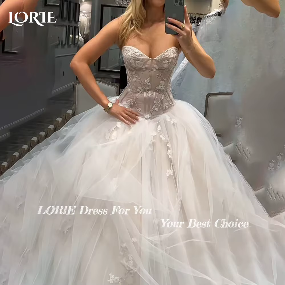 LORIE dentelle robes de mariée 3D fleurs chérie robe
