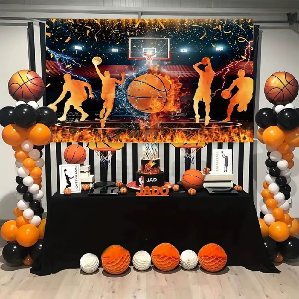 VIKAMA flamme basket-ball cérémonie fond bannière fête d'anniversaire décoration Festival