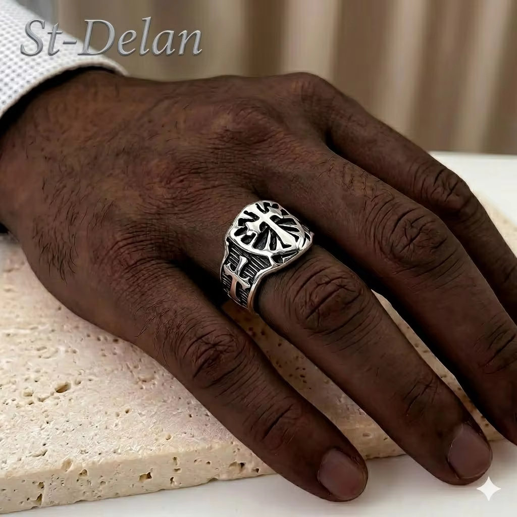 Bague Bouclier des Templiers pour Hommes
